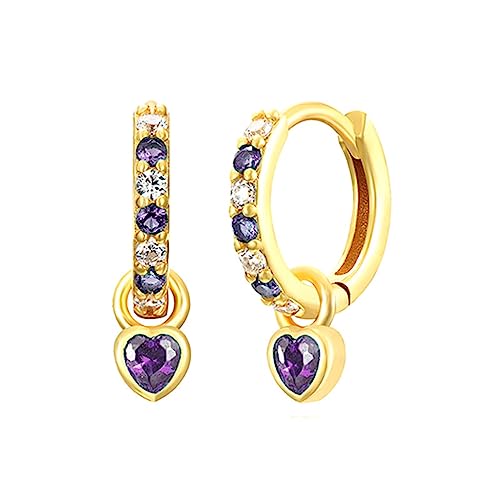 Ohrringe Gold Anhänger Für Frauen Lila Ohrringe Mit Purple Heart Drop Creolen Klein Hypoallergen Schleifen Ohrringe Cubic Zirkonia Herz Creolen Gold Für Mädchen Ohrringe Gold Anhänger Für Frauen Lila Ohrringe Mit Purple Heart Drop Creolen Klein Hypoallergen Schleifen Ohrringe Cubic Zirkonia Herz Creolen Gold Für Mädchen von Cinhaojung