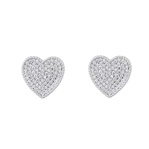 Ohrringe Silber Damen, Quadrat Cubic Zirconia Ohrringe Studs Für Frauen Silber Ohrringe Lichtpunkt Hypoallergene Ohrringe Damen Ohrringe Silber Für Mädchen Und Männer, S, Silber, Zirkonia von Cinhaojung