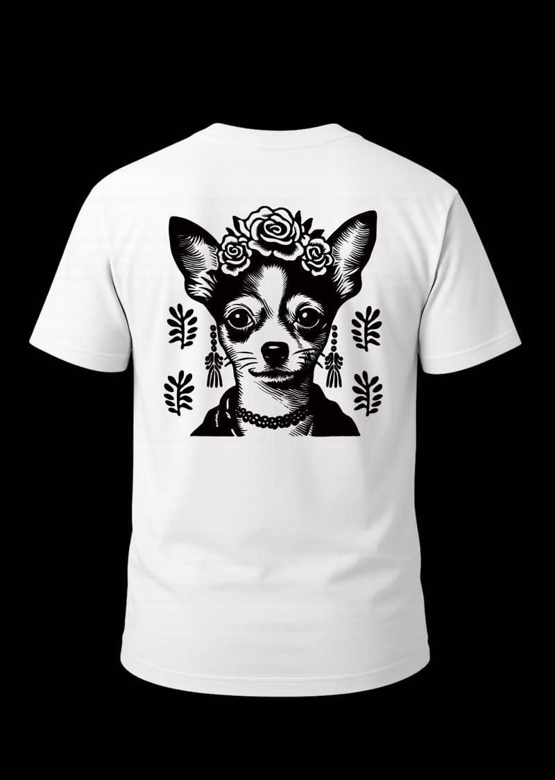 Frida Chihuahua Shirt Frida Chihuahua Shirt von CinicoCanino