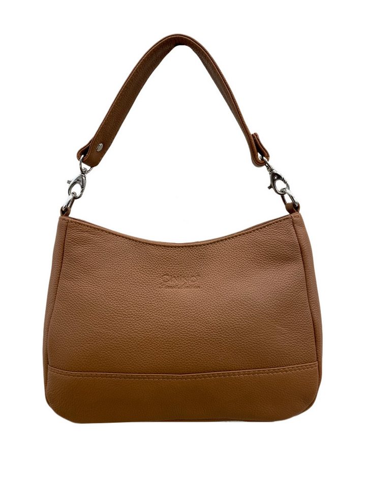 Cinino Handtasche AMINA, Ledertasche Kurzgrifftasche mit langem verstellbaren Schulterriemen von Cinino