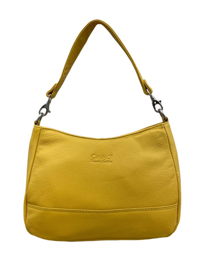 Cinino Handtasche AMINA, Ledertasche Kurzgrifftasche mit langem verstellbaren Schulterriemen von Cinino