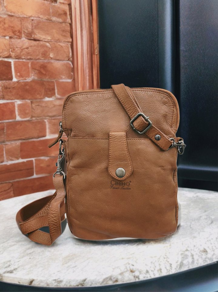 Cinino Handtasche Rubin, Washed Ledertasche Umhängetasche von Cinino