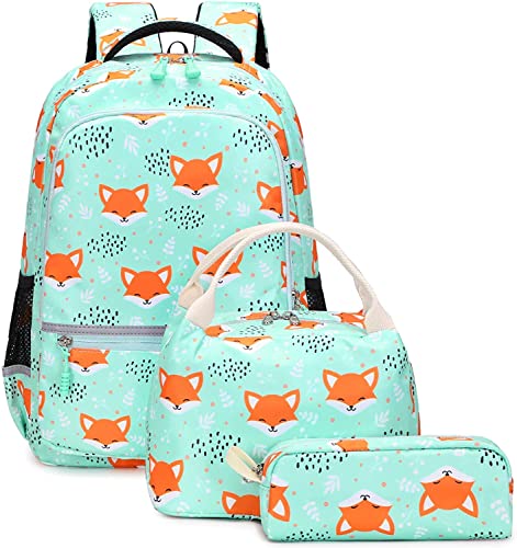 Cinlegar Kinderrucksack Schulrucksack 3 en 1 Schultaschen Sets mit Brotdose und Federmäppchen Schultasche Teenager Rucksack Backpack Mädchen Kinder von Cinlegar