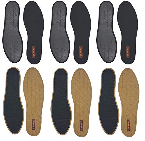 Cinnea 3 Paar Schwarze o. Braune Zimt Einlegesohle-n Antibakterieller Cassia Damen Herren Kinder mit Antirutschflies Gr.31-50 I GreenFeet Zimt-Deko (35, braun) von CINNEA