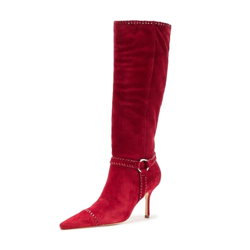 Cinq à Sept Damen Sandra Whipstich High Heel Boot Kniehohe Stiefel, Bordeaux, 38 EU von Cinq à Sept