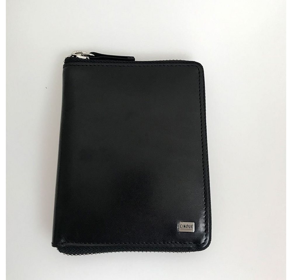 Cinque Geldbörse Wallet, aus Leder, in Schwarz, 6 Kartenfächer, 2 Scheinfächer und 1 Sichtfach von Cinque