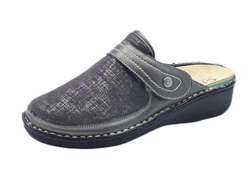 Cinzia Soft IM2977BA Damen Hausschuhe aus Leder und elastischem Stoff mit Stretch, Blei., 36 EU von Cinzia Soft
