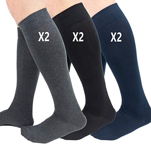 Ciocca - 6 Paar Socken für Männer - Lange, Warme, Strapazierfähige, Herrensocken, Aus gezwirnter Baumwolle, 2 Größen, Anthrazitfarben [450W_025_II_6] von Ciocca