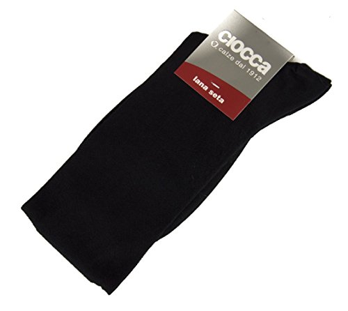 Ciocca Lange Socke Wolle & Seide Mann Herren Artikel 844 Made in Italy, BLU Blu, TAGLIA 11-11mezzo-PIEDE 42/43 von Ciocca