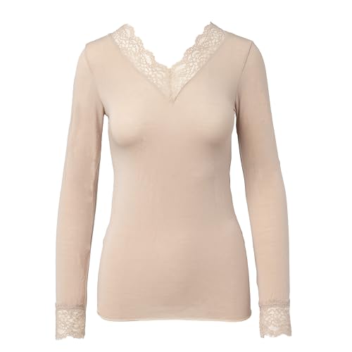 Ciocca Pura Knit Damen Kaschmir langärmelige Spitze Unterwäsche elegant warm [P0716C_NOC_M_1] von Ciocca