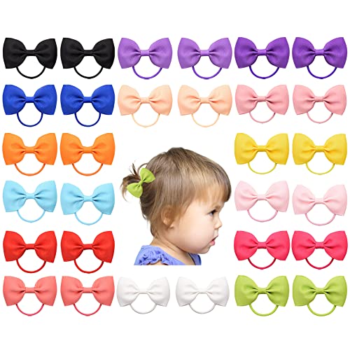 30 Pcs Baby Mädchen Haarschleifen Haargummis Elastisches Stirnband,Klein Haarklammer Schleife,Haargummis Kleine Haarspangen,Elastische Haarschmuck für Kinder(Farbe zufällig) von Ciomiliaro