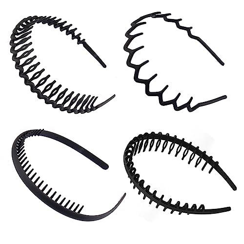 4 Stück Haarband,Schwarz Welle Stirnband,Zickzack Haarreif,Elastisches Haarreifen Männer,Rutschfestes Stirnband mit Anti-rutsch Zähne,für Outdoor Sports Yoga 4 Stück Haarband,Schwarz Welle Stirnband,Zickzack Haarreif,Elastisches Haarreifen Männer,Rutschfestes Stirnband mit Anti-rutsch Zähne,für Outdoor Sports Yoga von Ciomiliaro