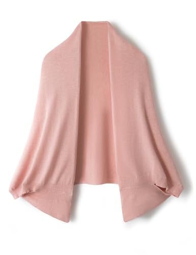 Ciovkis Damen Merinowolle Mischgewebe Strickjacke Übergroß 2025 Herbst Winter Lässig Mit Fledermausärmeln Schal Strickjacke (Rosa5185) von Ciovkis