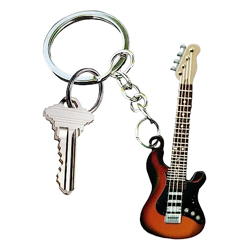 Bass Gitarre Schlüsselanhänger | Rucksack Dekoration Instrument Schlüsselanhänger Edelstahl | Gitarre Ornament, Rucksack Dekoration für Jungen Mädchen Gitarrenliebhaber Cipliko von Cipliko