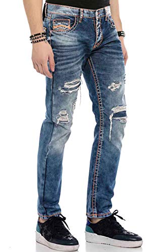 CIPO&BAXX Herren Jeans CD604, Blue, Destroyed Look (W36/L34) von Cipo & Baxx