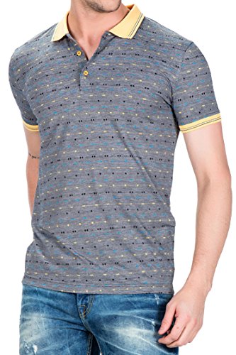 CIPO&BAXX Herren Poloshirt mit Allover-Muster CT 440, Grau, XXL von Cipo & Baxx