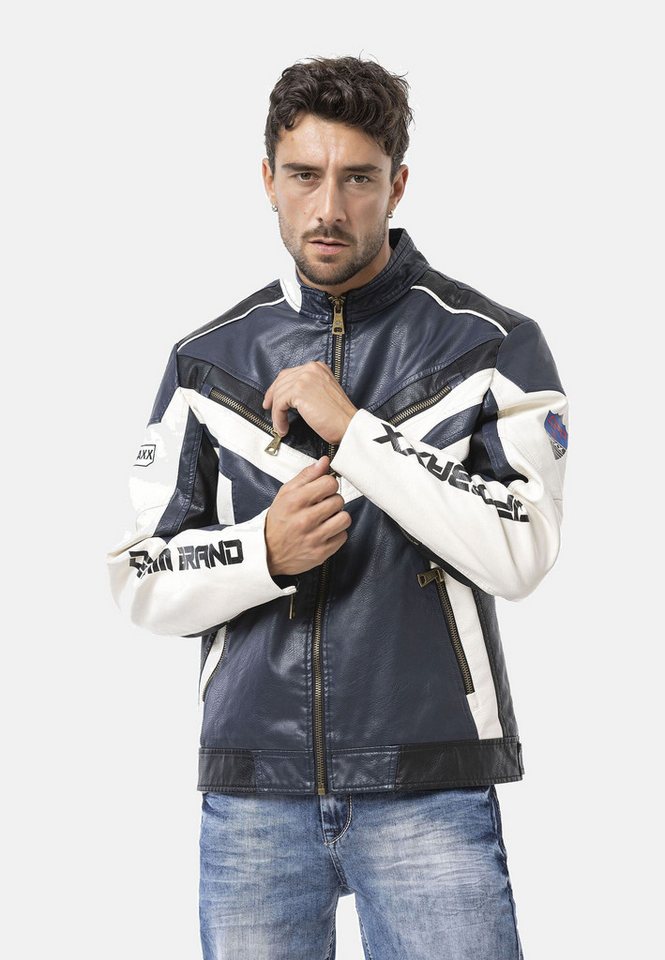 Cipo & Baxx Bikerjacke CM230 Motorrad-Look mit sportlichem Design von Cipo & Baxx
