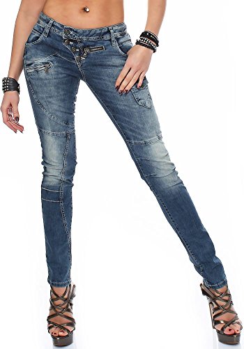Cipo & Baxx Damen Denim Jeans – 98% Baumwolle, 2% Elasthan – Stretchhose mit perfektem Sitz (DE/NL/SE/PL, Bundweite & Schrittlänge, 26, 32, WD168 Standard) von Cipo & Baxx