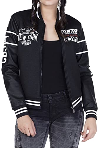 Cipo & Baxx Damen Freizeitjacke Bomberjacke Übergangs College Outdoor Jacke Stehkragen Schwarz S von Cipo & Baxx