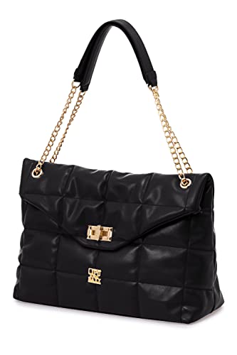 Cipo & Baxx Damen Handtasche Tasche Schultertasche Gesteppt mit Kette WA134 Schwarz Cipo & Baxx Damen Handtasche Tasche Schultertasche Gesteppt mit Kette WA134 Schwarz von Cipo & Baxx