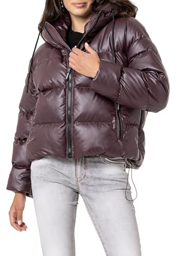 Cipo & Baxx Damen Jacke Winterjacke Steppjacke Elegant Kapuze WM139 Burgundy M von Cipo & Baxx