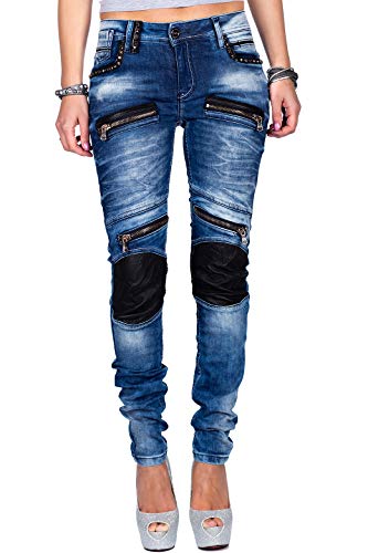 Cipo & Baxx Damen Jeans WD346-bans Blau W26/L32 von Cipo & Baxx