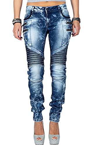 Cipo & Baxx Damen Jeans WD361-bans Blau W28/L32 von Cipo & Baxx