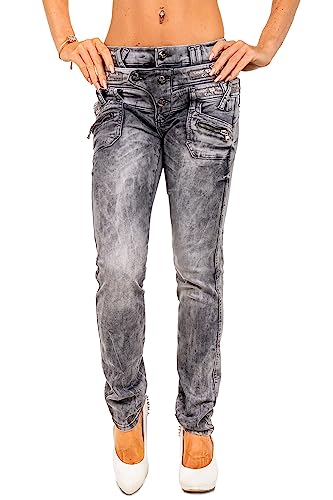 Cipo & Baxx Damen Jeans WD431-bans Black W27/L34 von Cipo & Baxx