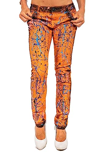 Cipo & Baxx Damen Jeans WD445-bans Orange W27/L32 von Cipo & Baxx