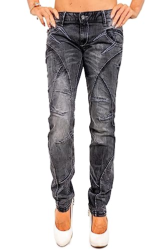 Cipo & Baxx Damen Jeans WD477-bans Black W27/L32 von Cipo & Baxx