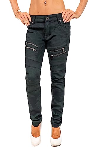 Cipo & Baxx Damen Jeans WD501-bans Camouflage Green W25/L32 von Cipo & Baxx