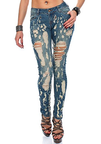 Cipo & Baxx Damen Jeanshose Denim Hose WD208 Blau W26 L32 von Cipo & Baxx
