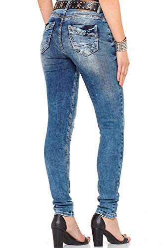 Cipo & Baxx Damen Jeanshose Denim Hose WD281 Blau W26 L32 von Cipo & Baxx