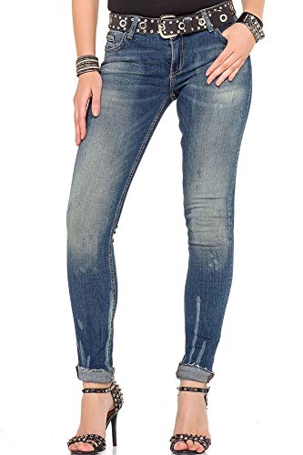 Cipo & Baxx Damen Jeanshose Denim Hose WD349 Blue W30 L32 von Cipo & Baxx