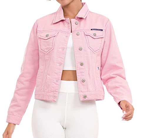 Cipo & Baxx Damen Jeansjacke Oversize Lang Denim Frezeitjacke WJ212 Pink M von Cipo & Baxx