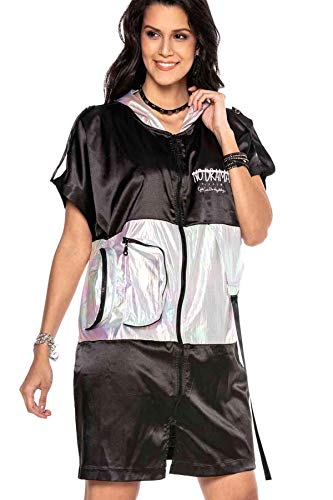 Cipo & Baxx Damen Jerseykleid Dress Freizeit in Raincoat-Design WY131 Schwarz XL Cipo & Baxx Damen Jerseykleid Dress Freizeit in Raincoat-Design WY131 Schwarz XL von Cipo & Baxx