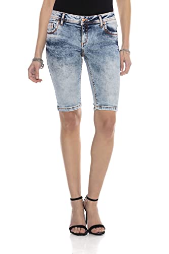 Cipo & Baxx Damen Kurze Hose Shorts Freizeit Jeansshort Stonewashed Denim Bermuda Basic WK171 Hellblau 28 Cipo & Baxx Damen Kurze Hose Shorts Freizeit Jeansshort Stonewashed Denim Bermuda Basic WK171 Hellblau 28 von Cipo & Baxx
