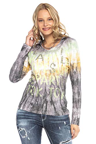 Cipo & Baxx Damen Sweatshirt Langarm WL237 Anthrazit – Stylischer Pullover mit Print & Verzierungen – Bequemer Alltags-Look für Freizeit, Schule & Streetwear Outfit - WL237 Anthrazit S von Cipo & Baxx