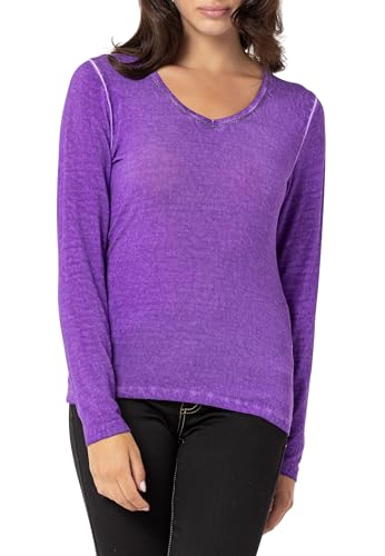 Cipo & Baxx Damen Sweatshirt Langarm WL355 Lila – Stylischer Pullover mit Print & Verzierungen – Bequemer Alltags-Look für Freizeit, Schule & Streetwear Outfit - WL355 Lila L von Cipo & Baxx