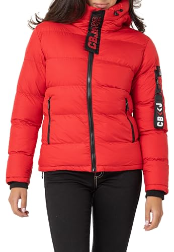 Cipo & Baxx Damen Steppjacke Winterjacke Jacke Kapuze Stehkragen WM138 Rot S von Cipo & Baxx