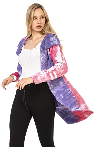 Cipo & Baxx Damen Sweatjacke Kapuzenjacke Cardigan Farbenfroh Strickjacke Übergangsjacke WL305 Pink XL von Cipo & Baxx