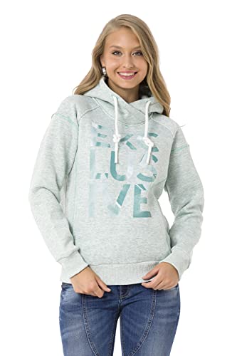Cipo & Baxx Damen Sweatshirt Kapuzenpullover Hoodie Langarmshirt Sweater Print WL330 Grün M von Cipo & Baxx