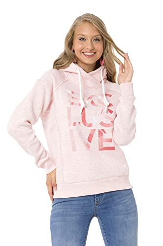 Cipo & Baxx Damen Sweatshirt Kapuzenpullover Hoodie Langarmshirt Sweater Print WL330 Pink L von Cipo & Baxx