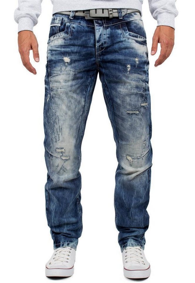 Cipo & Baxx Destroyed-Jeans Freizeit Hose BA-CD104 Blau Blau mit Destroyed Effekten von Cipo & Baxx