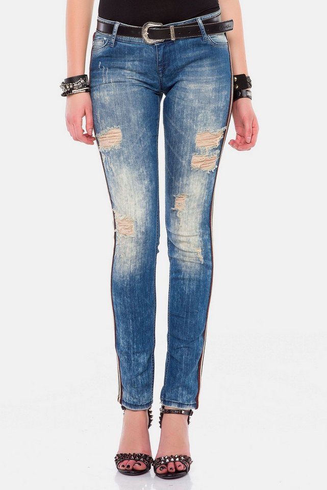 Cipo & Baxx Destroyed-Jeans Jeans mit Glitzer-Streifen, WD-369 von Cipo & Baxx