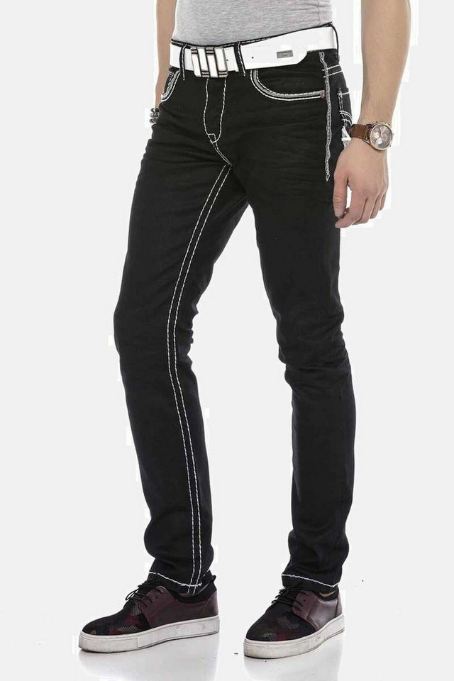 Cipo & Baxx Gerade Jeans Jeans mit farblich abgehobenen Nähten, CD553 von Cipo & Baxx