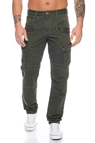 Cipo & Baxx Herren Cargo Jeans Hose (Khaki, W36/L32) von Cipo & Baxx
