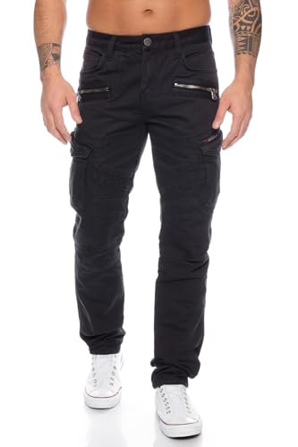 Cipo & Baxx Herren Cargo Jeans Hose (Schwarz, W36/L32) von Cipo & Baxx