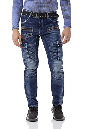 Cipo & Baxx Herren Cargo Jeans Hose CD798 Blau W29-L32 von Cipo & Baxx