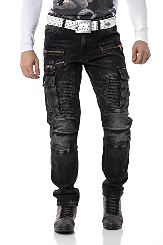 Cipo & Baxx Herren Cargo Jeans Hose CD798 Schwarz W29-L32 von Cipo & Baxx